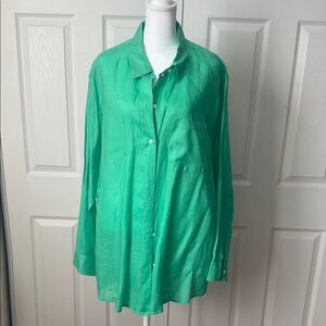 GAP Green Linen Blouse